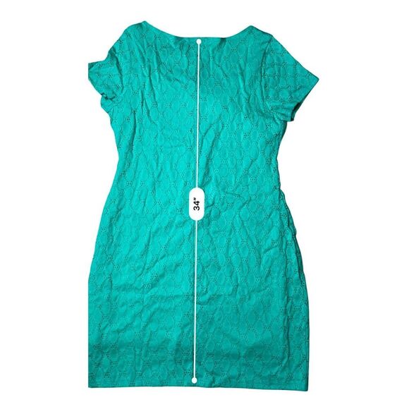 Isaac Mizrahi Green Knit Eyelet Shift Dress XL NWT Designer‎ Summery Casual - Picture 10 of 12